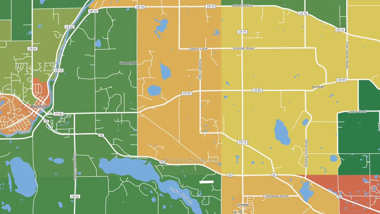 Loretto, MN Map of Assault Rates