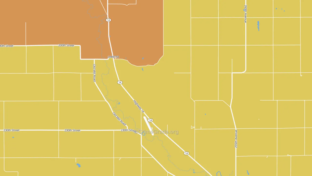 Loretto, NE Map of Assault Rates