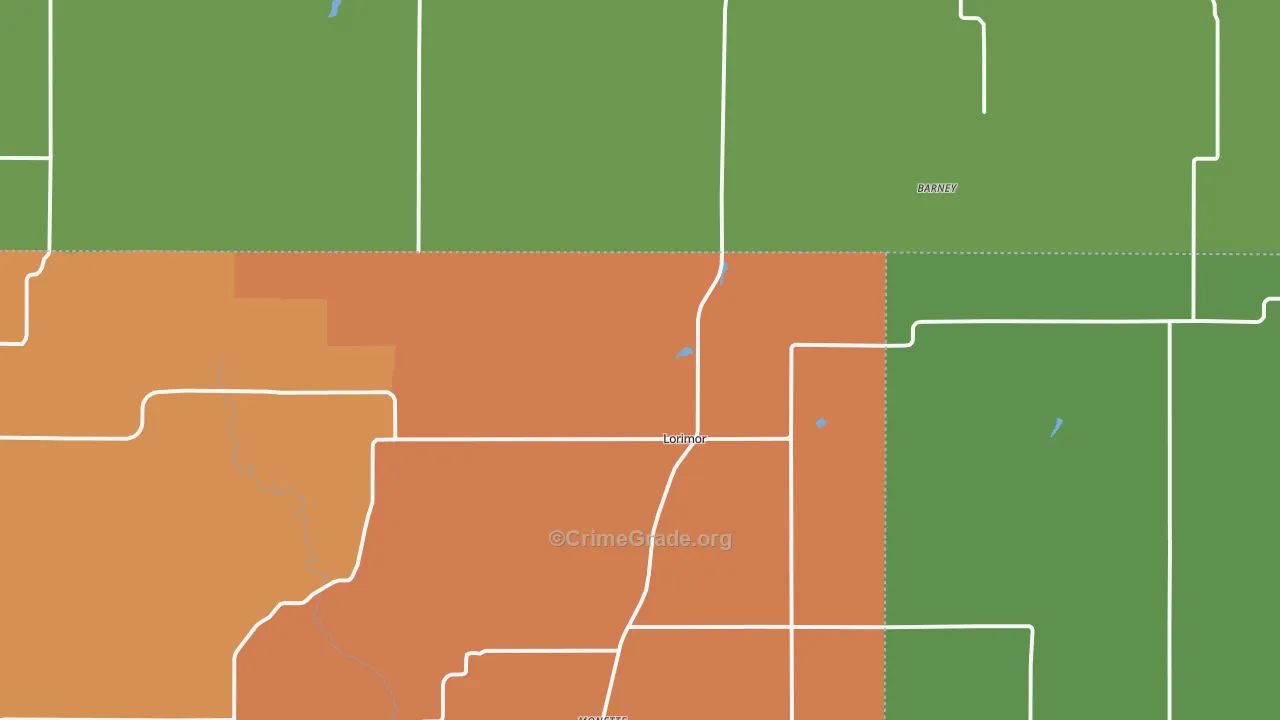 Lorimor, IA Map of Assault Rates