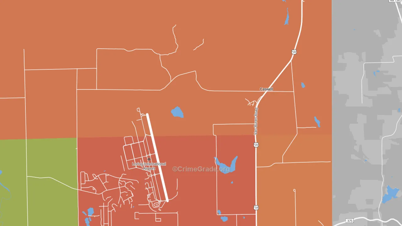Loring Air Force Base, ME Map of Assault Rates