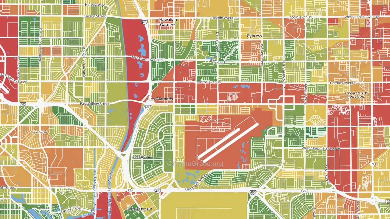 Los Alamitos, CA Map of Assault Rates