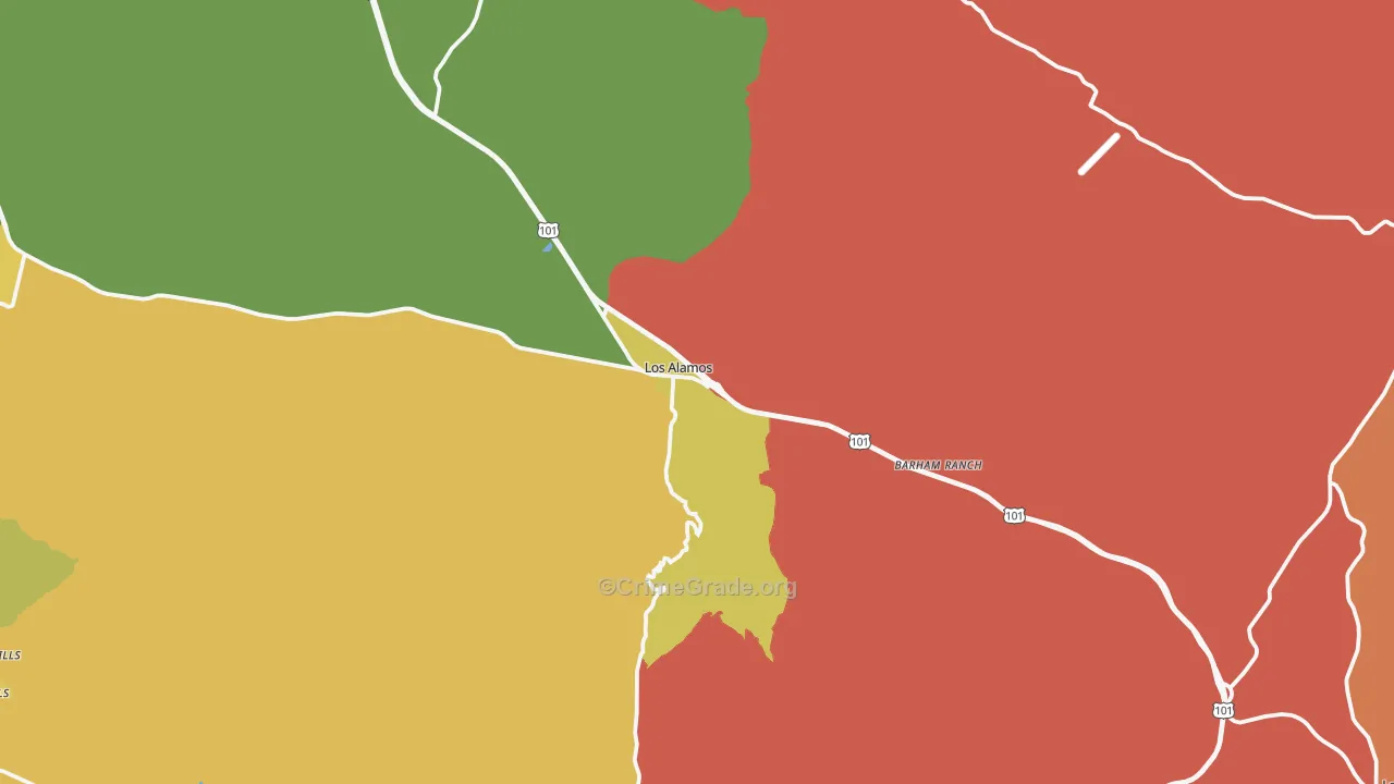Los Alamos, CA Map of Assault Rates