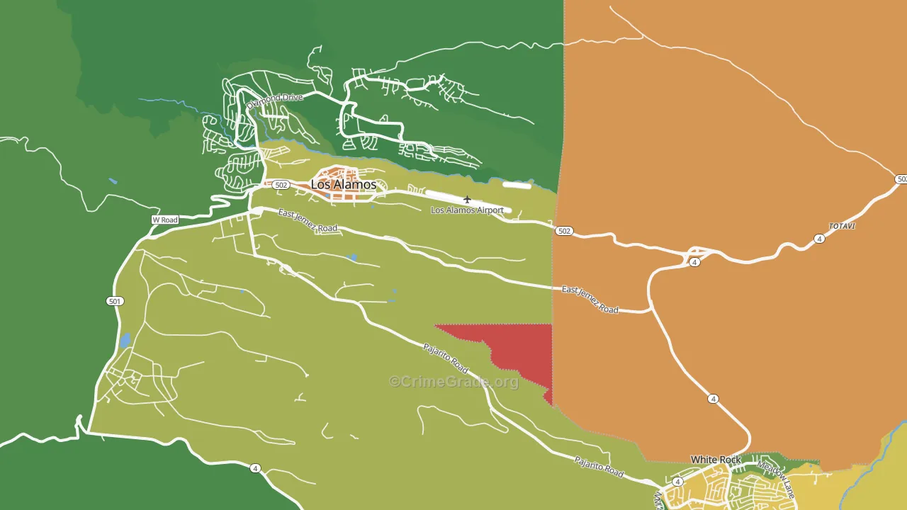 Los Alamos County, NM Map of Assault Rates