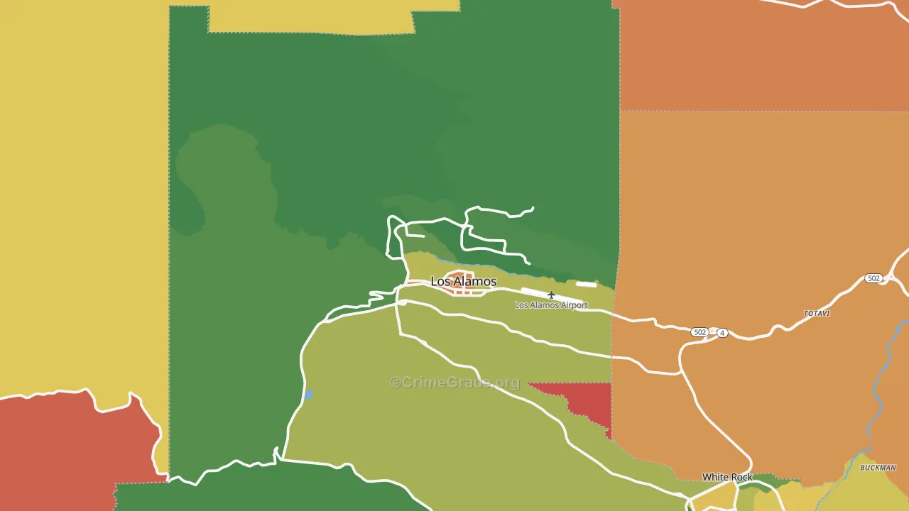 Los Alamos, NM Map of Assault Rates