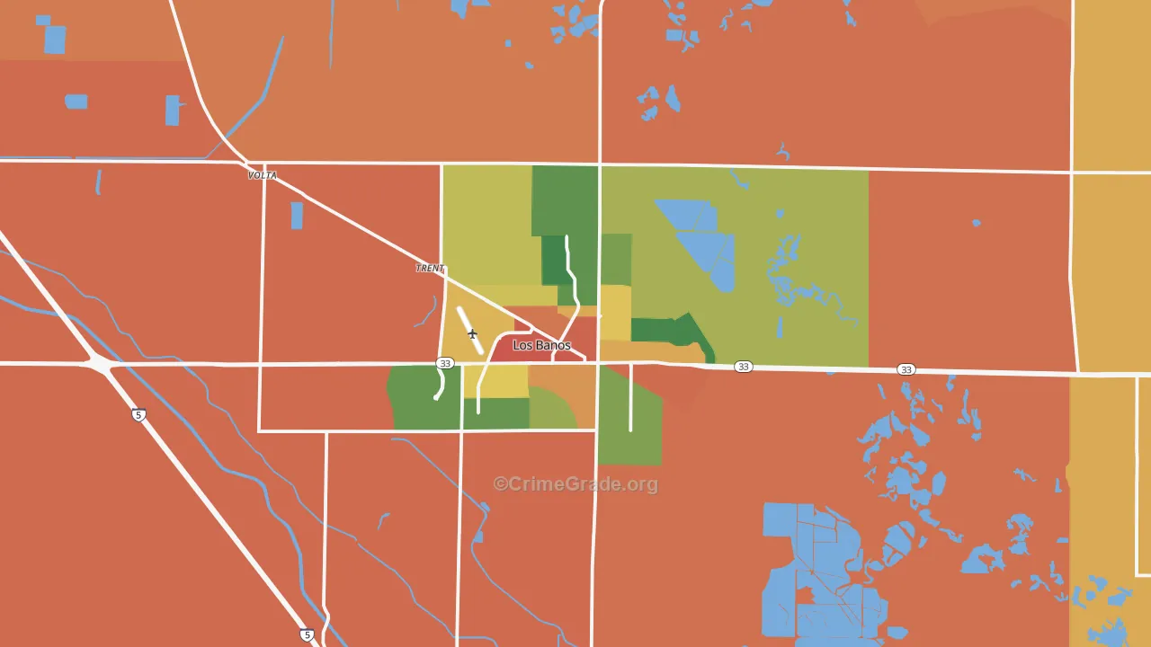 Los Banos, CA Map of Assault Rates
