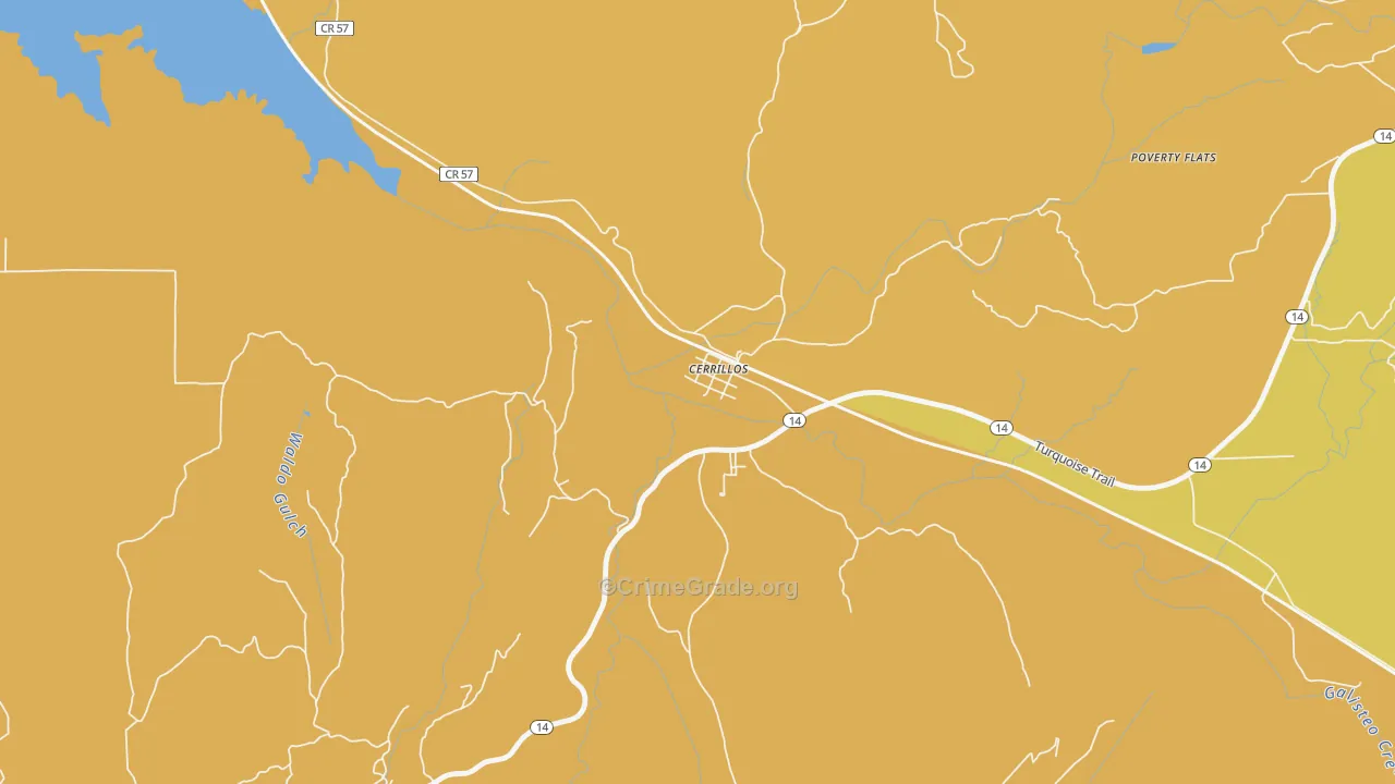 Los Cerrillos, NM Map of Assault Rates
