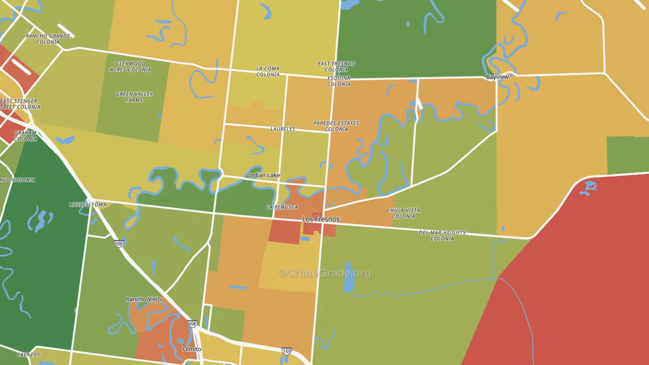 Los Fresnos, TX Map of Assault Rates