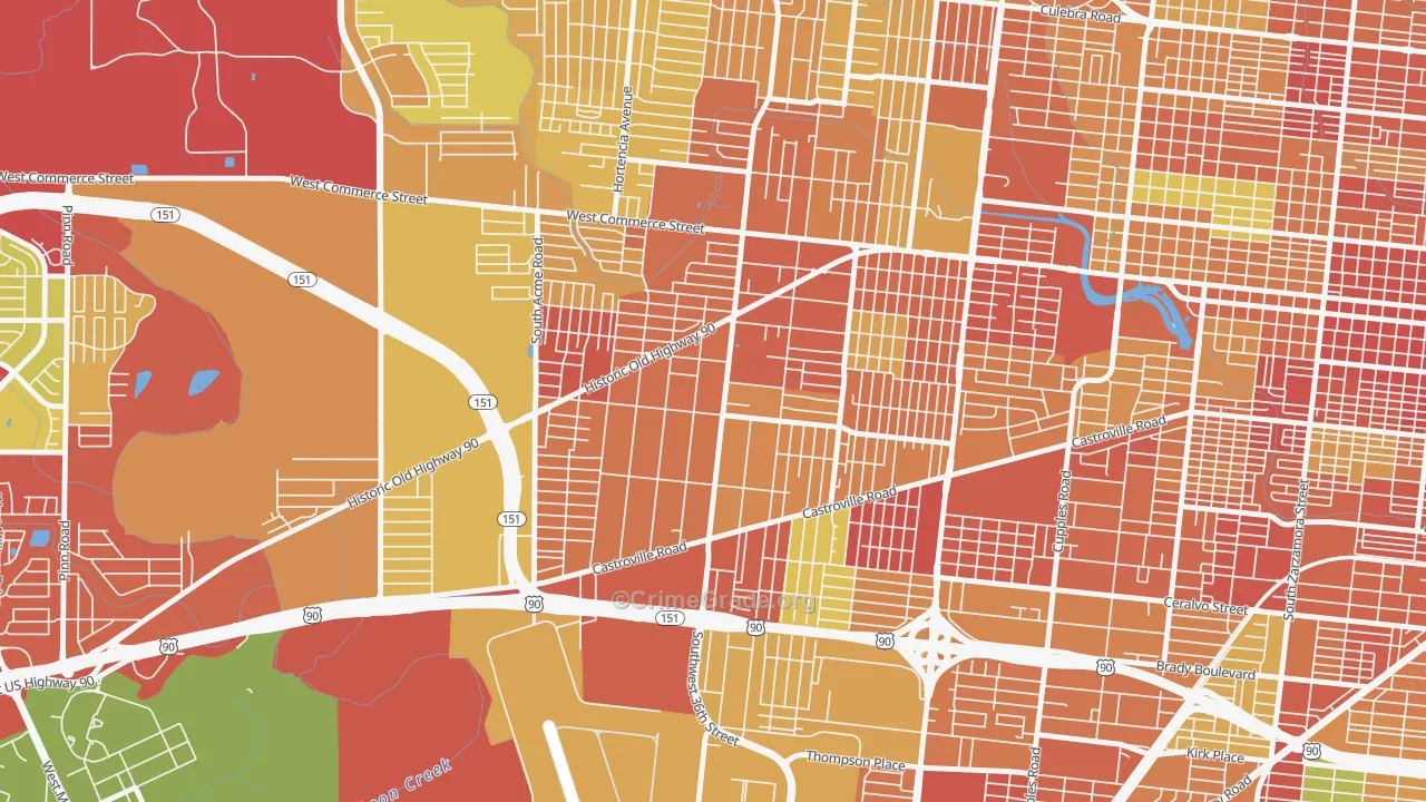 Los Jardines, San Antonio, TX Map of Assault Rates
