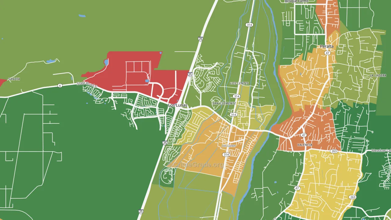 Los Lentes, NM Map of Assault Rates