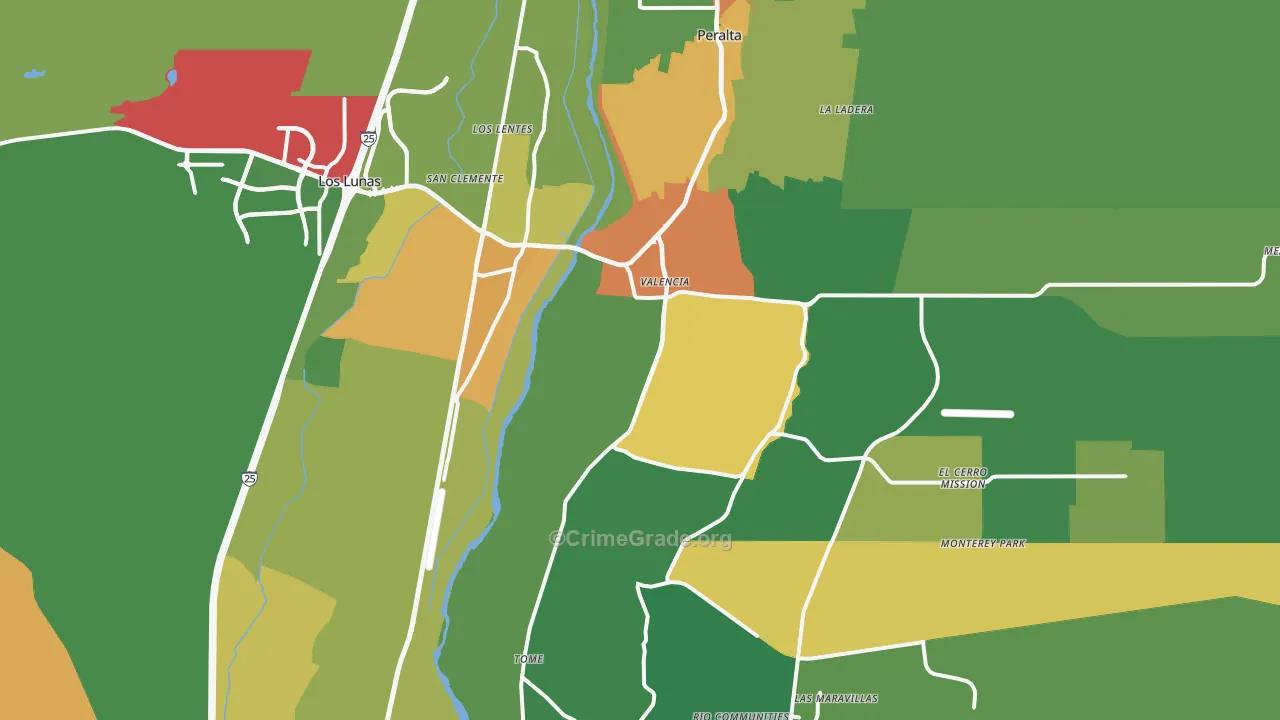 Los Lunas, NM Map of Assault Rates