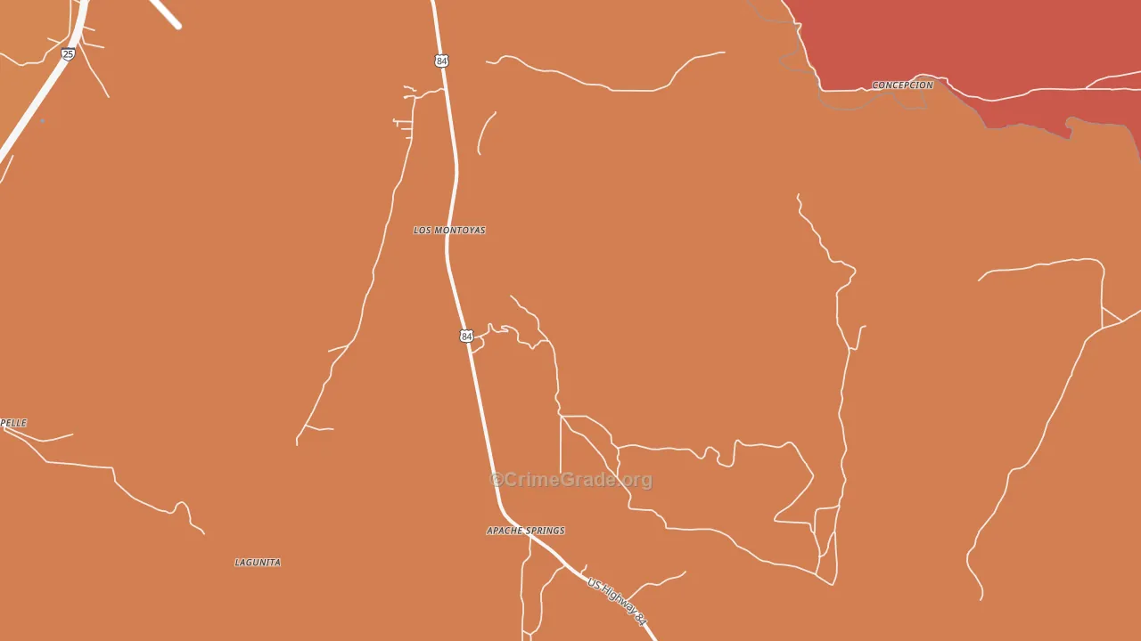 Los Montoyas, NM Map of Assault Rates