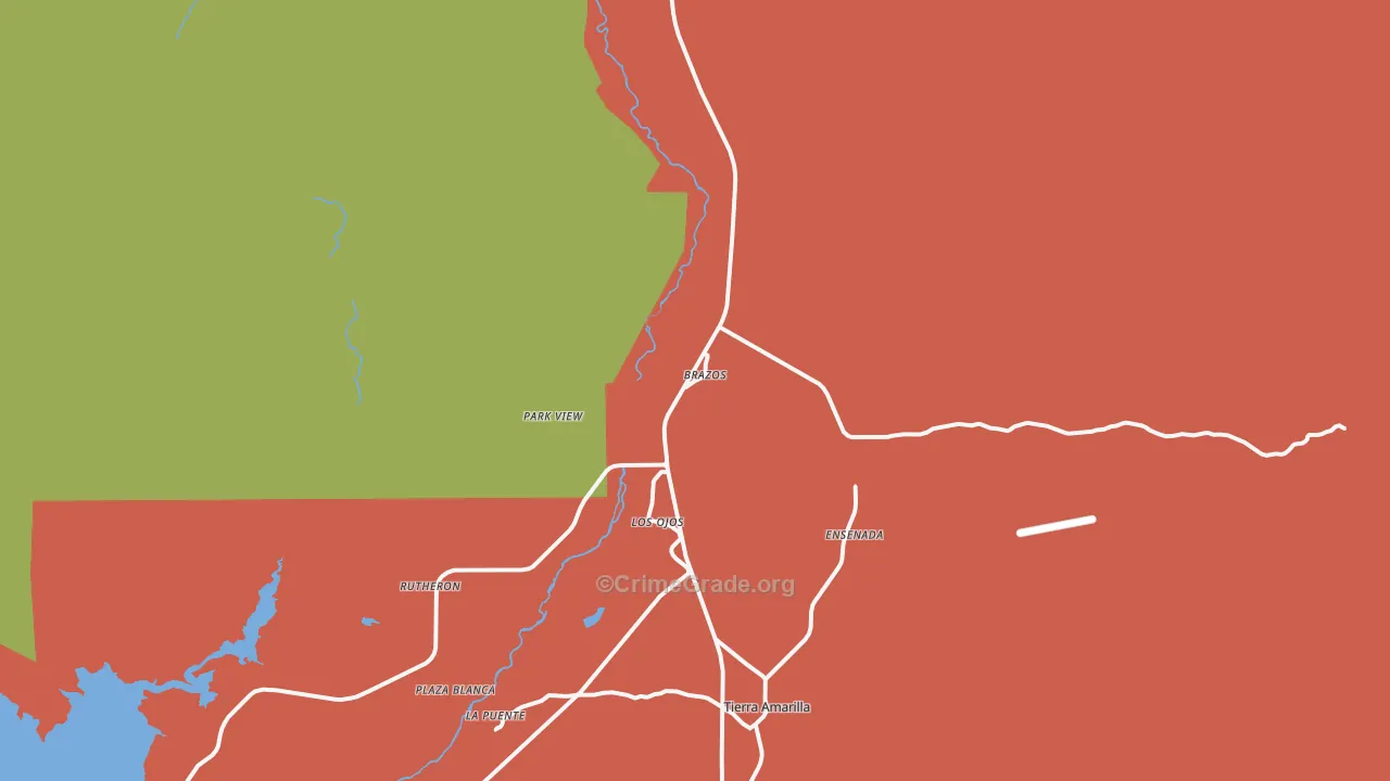 Los Ojos, NM Map of Assault Rates