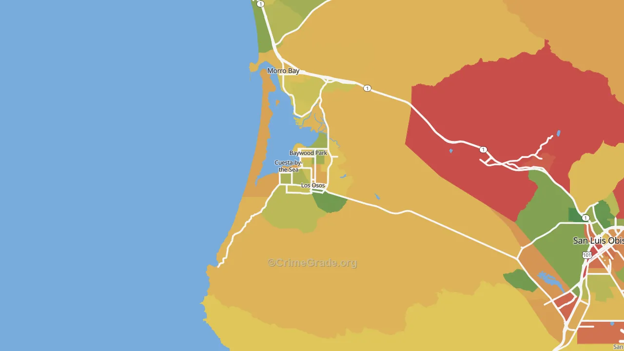 Los Osos, CA Map of Assault Rates