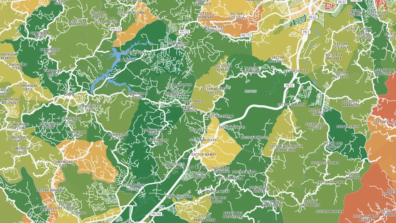 Los Panes, PR Map of Assault Rates