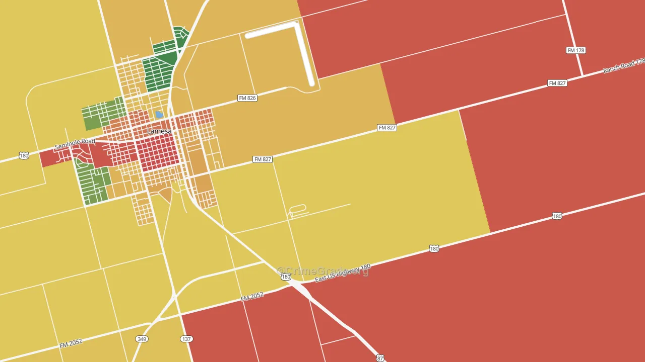 Los Ybanez, TX Map of Assault Rates