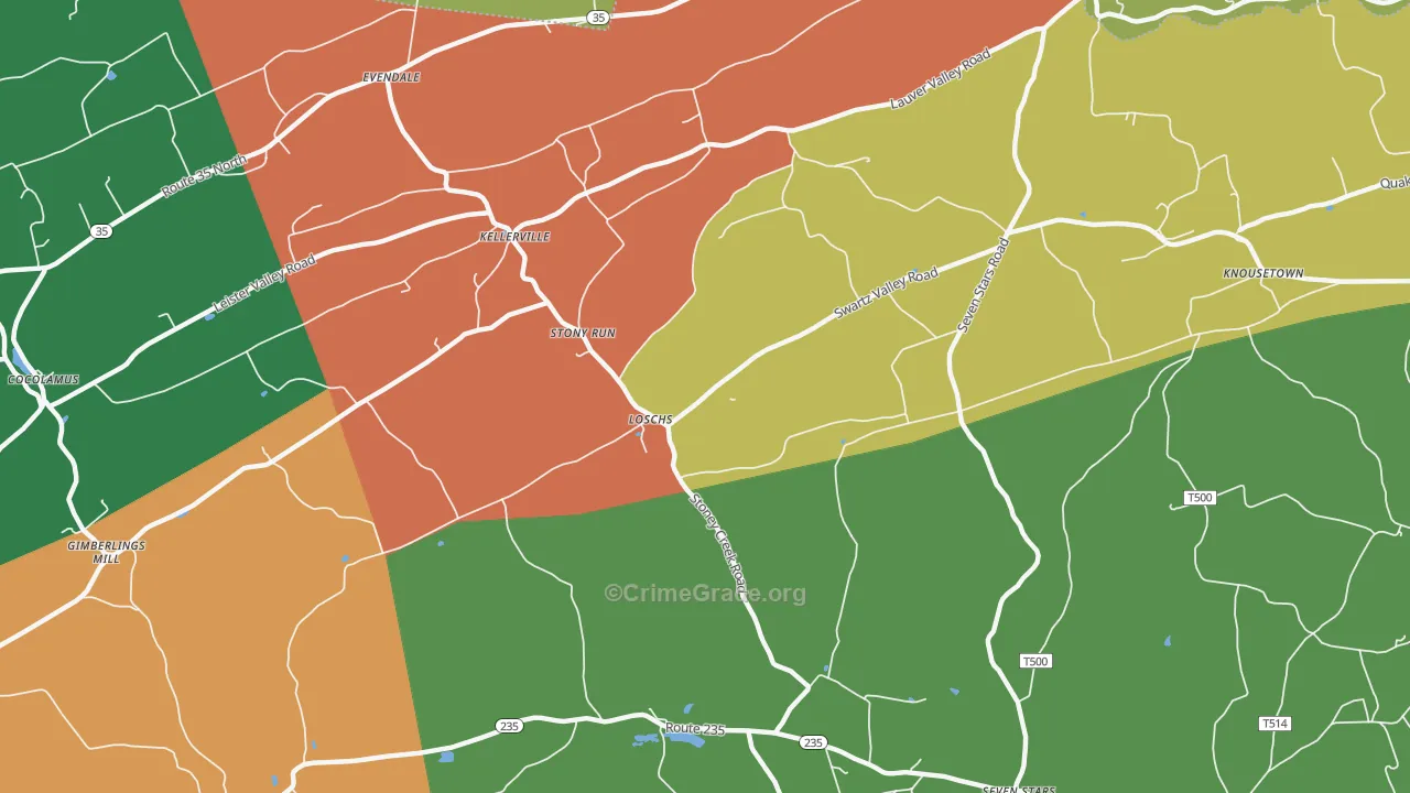 Loschs, PA Map of Assault Rates