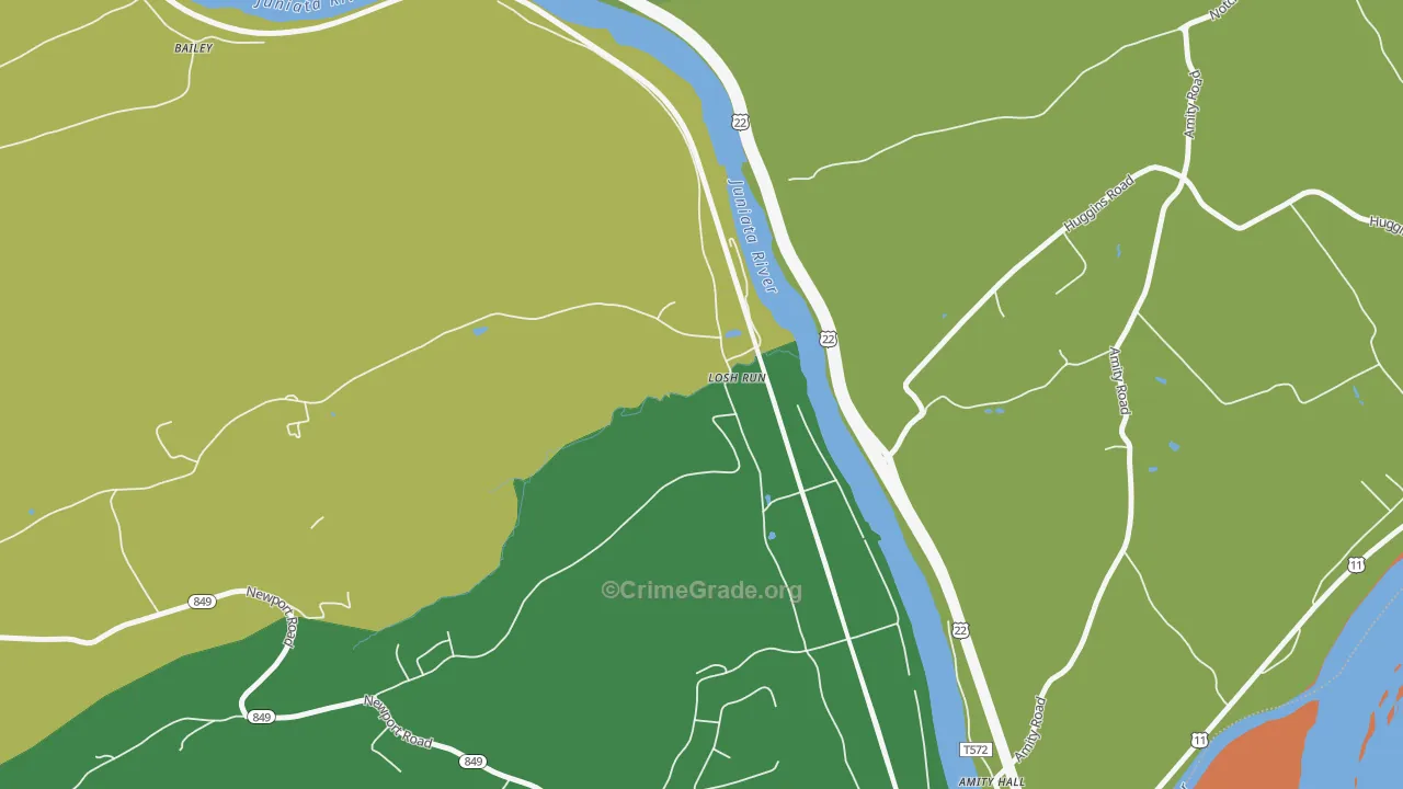 Losh Run, PA Map of Assault Rates