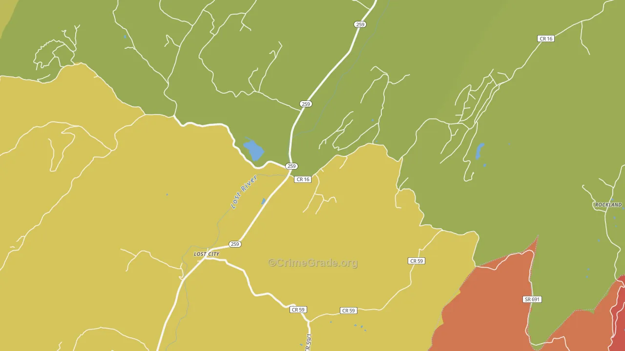 Lost City, WV Map of Assault Rates
