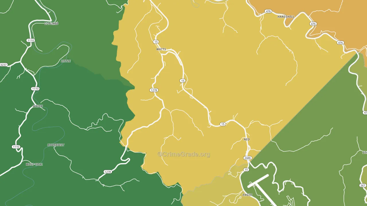 Lost Creek, KY Map of Assault Rates