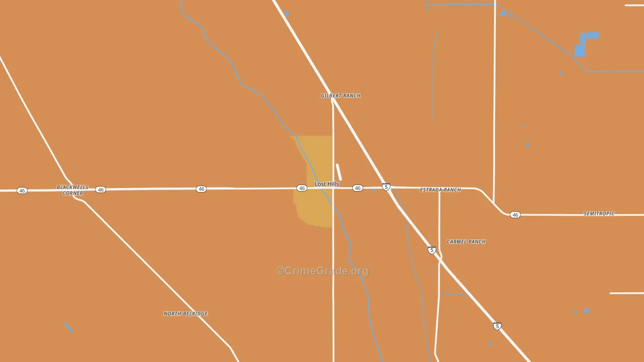 Lost Hills, CA Map of Assault Rates