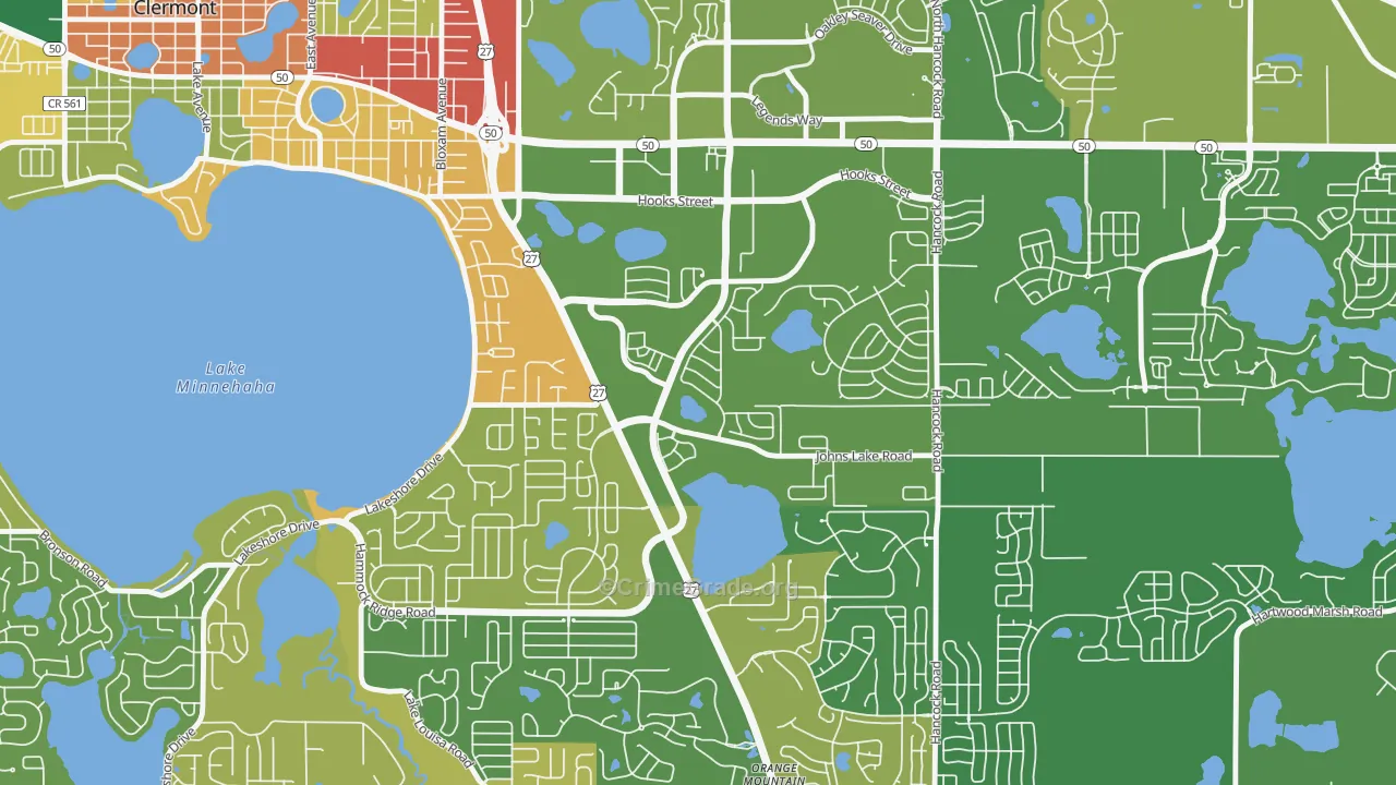 Lost Lake, Clermont, FL Map of Assault Rates