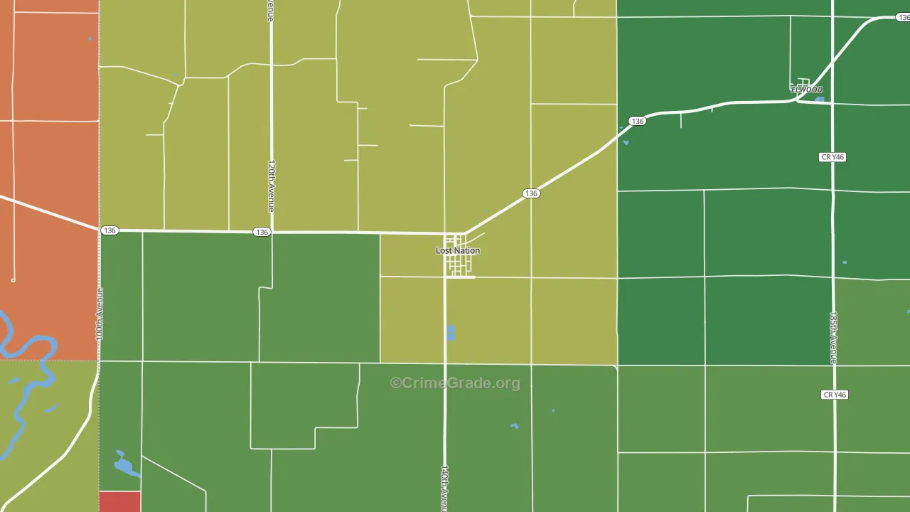 Lost Nation, IA Map of Assault Rates