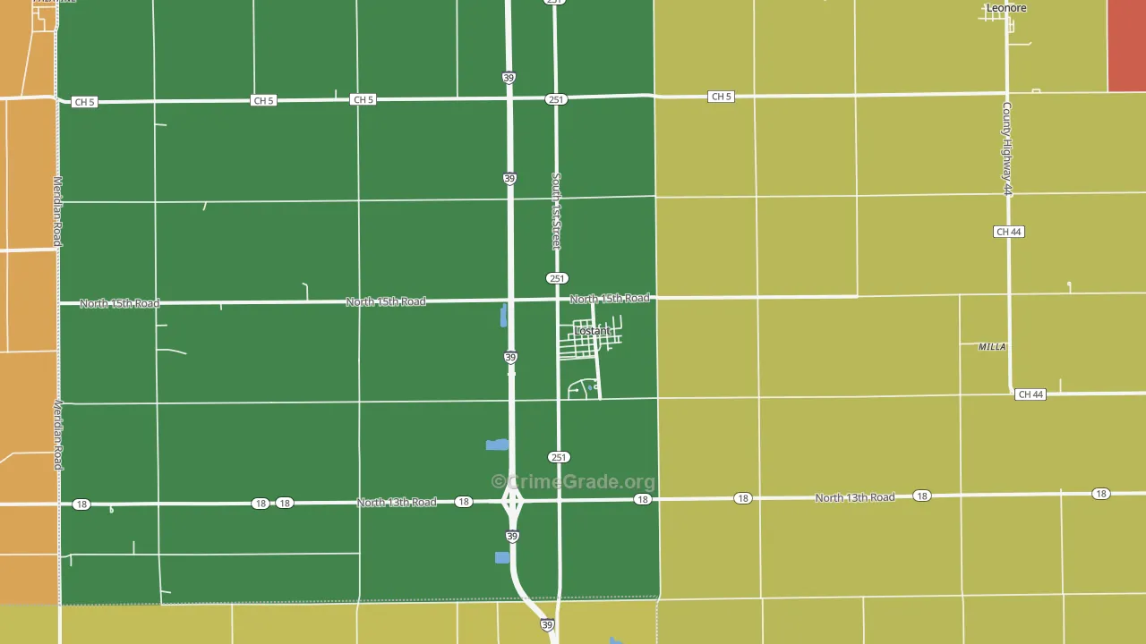 Lostant, IL Map of Assault Rates