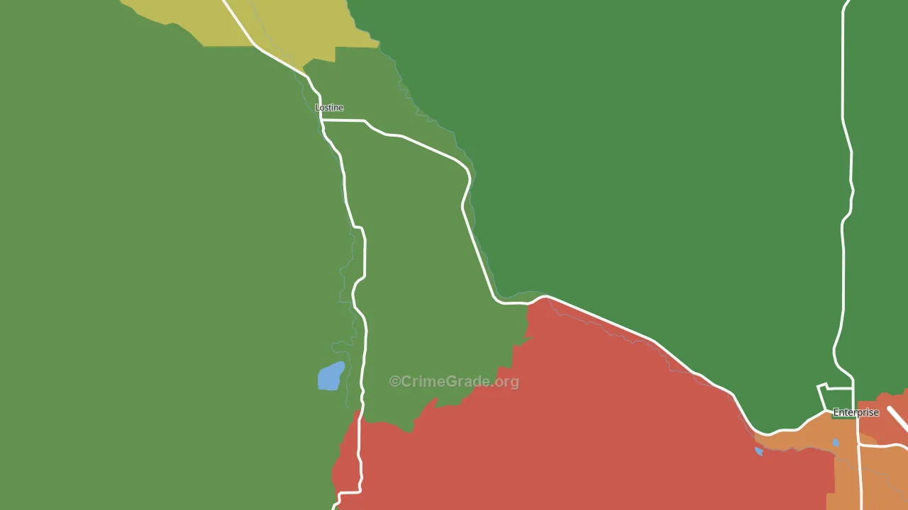 Lostine, OR Map of Assault Rates