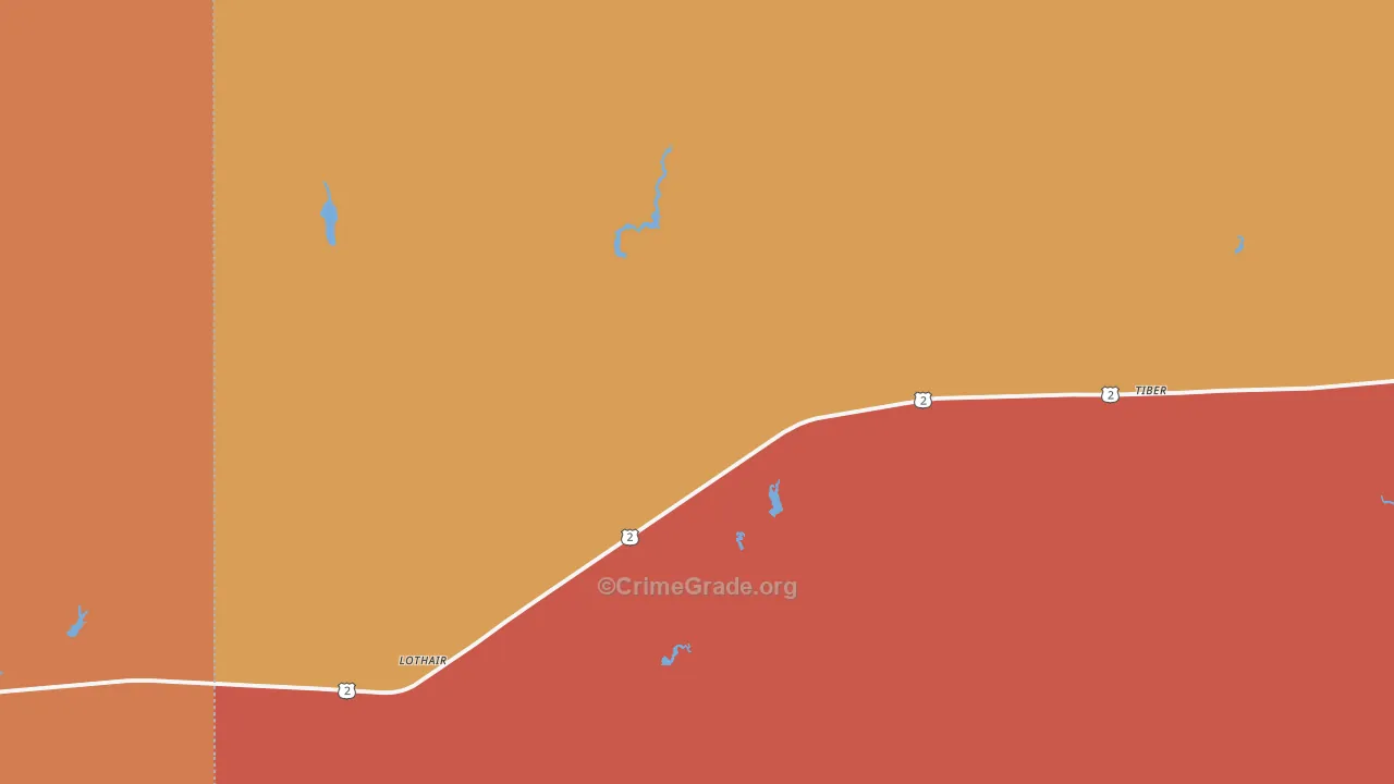 Lothair, MT Map of Assault Rates