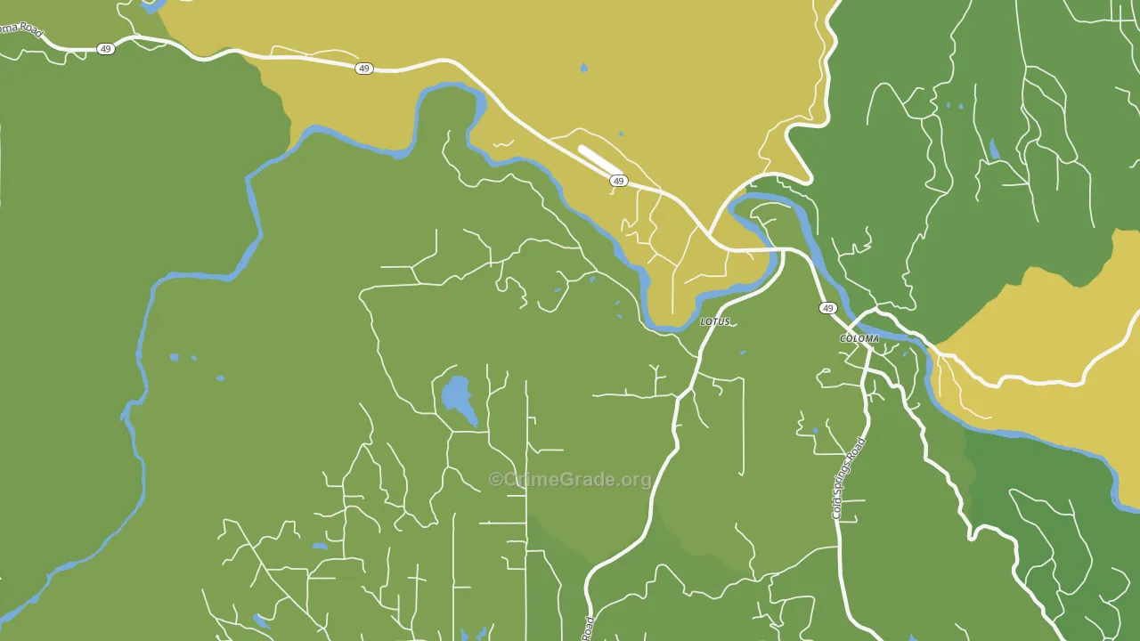 Lotus, CA Map of Assault Rates