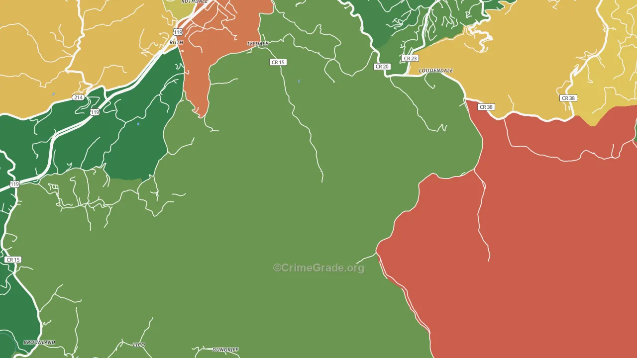 Loudendale, WV Map of Assault Rates