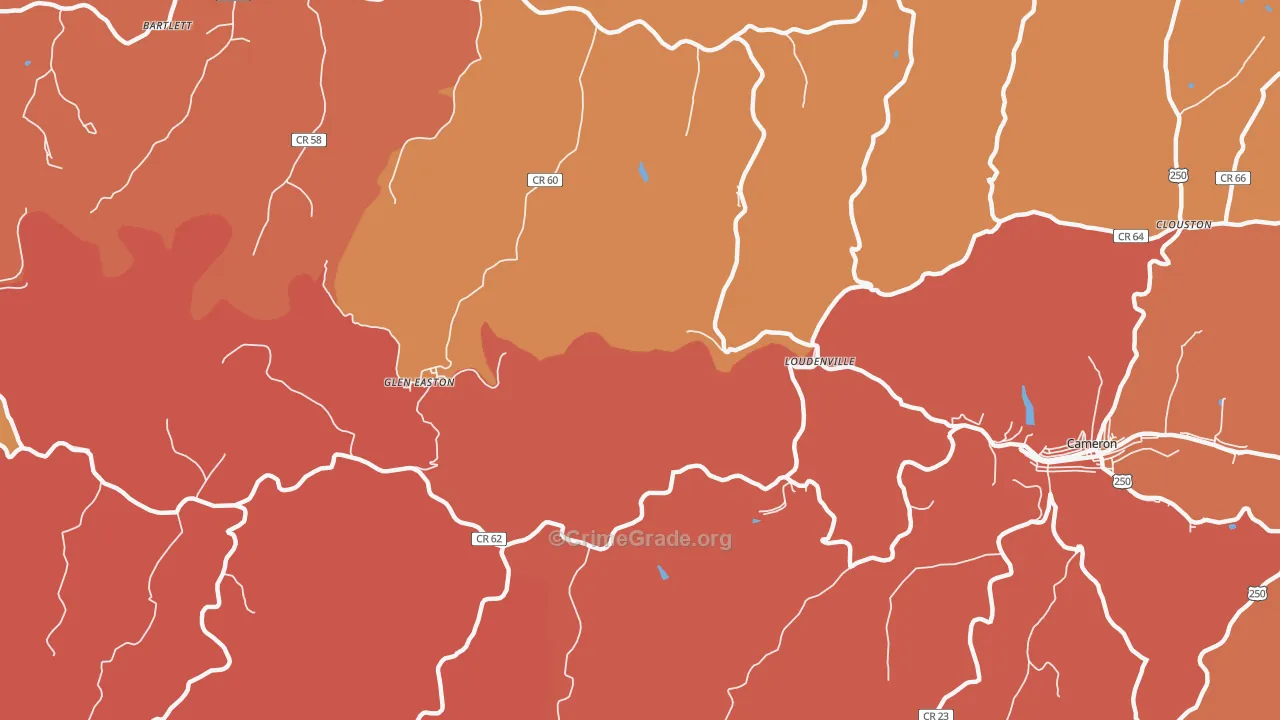 Loudenville, WV Map of Assault Rates