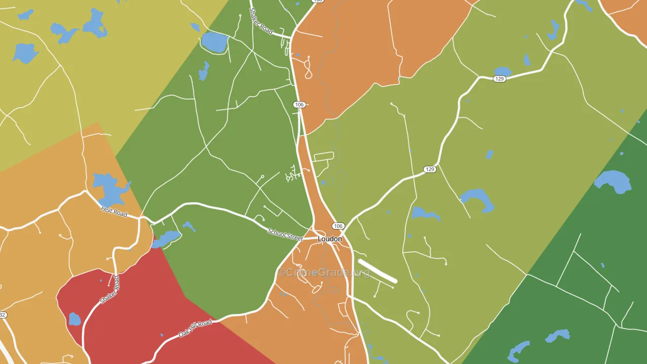 Loudon, NH Map of Assault Rates