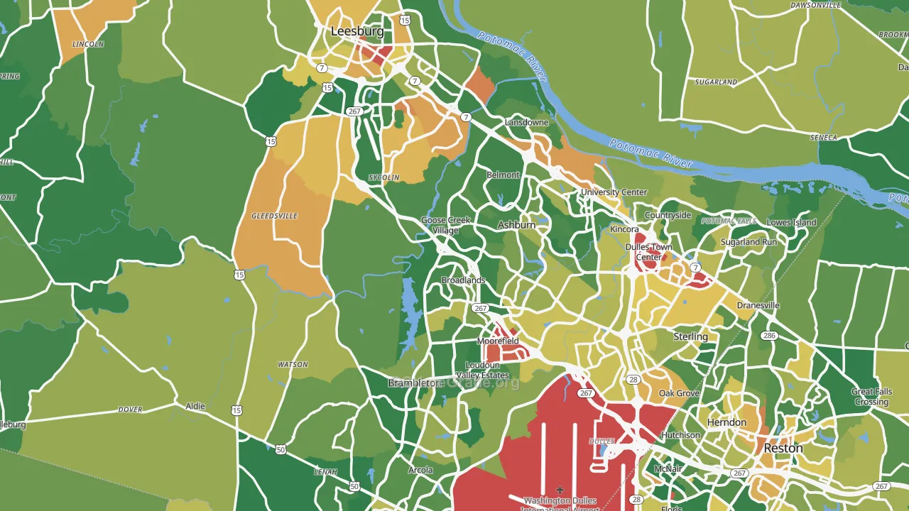 Loudoun County, VA Map of Assault Rates