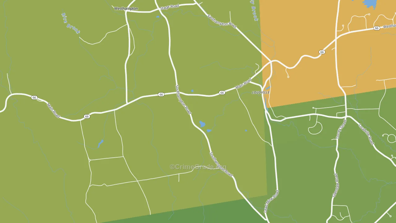 Loudville, MA Map of Assault Rates