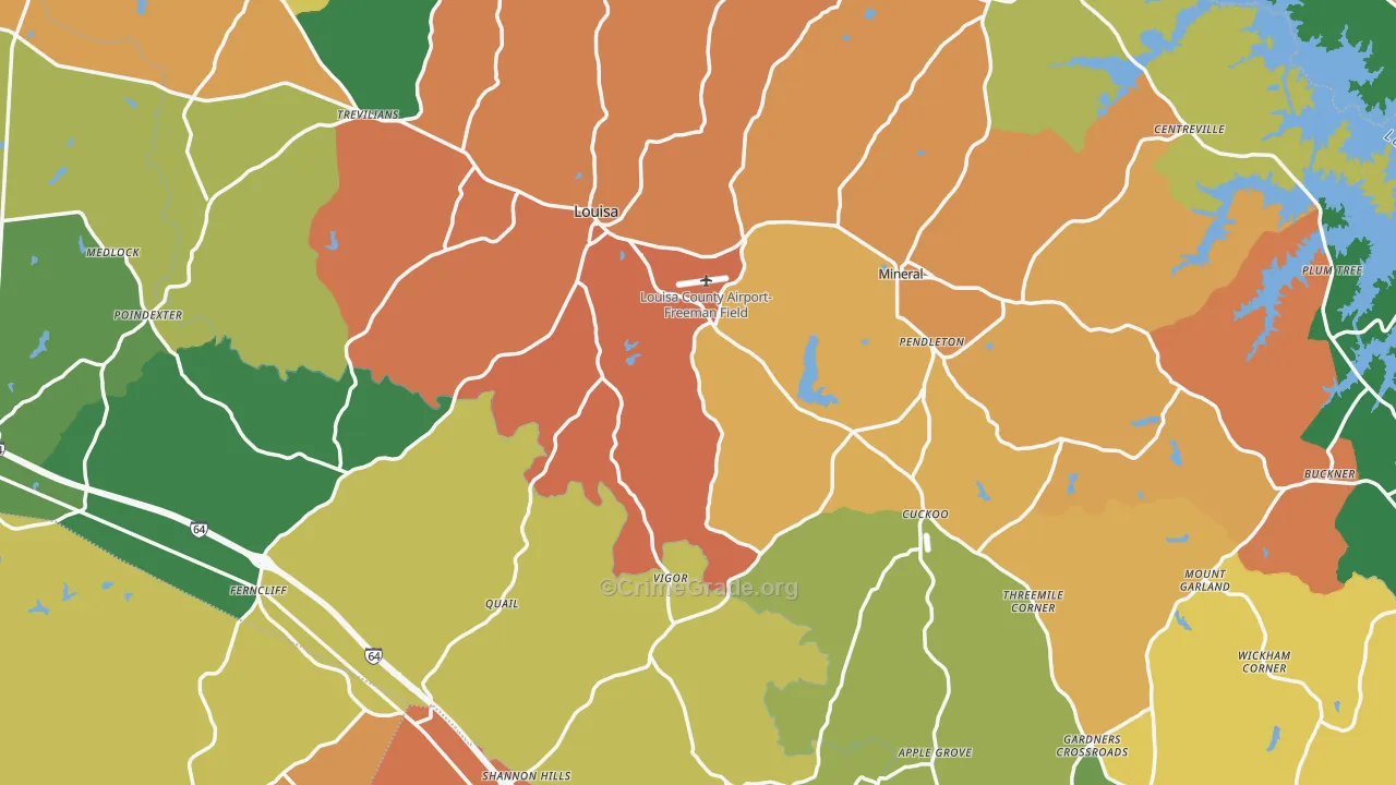 Louisa County, VA Map of Assault Rates