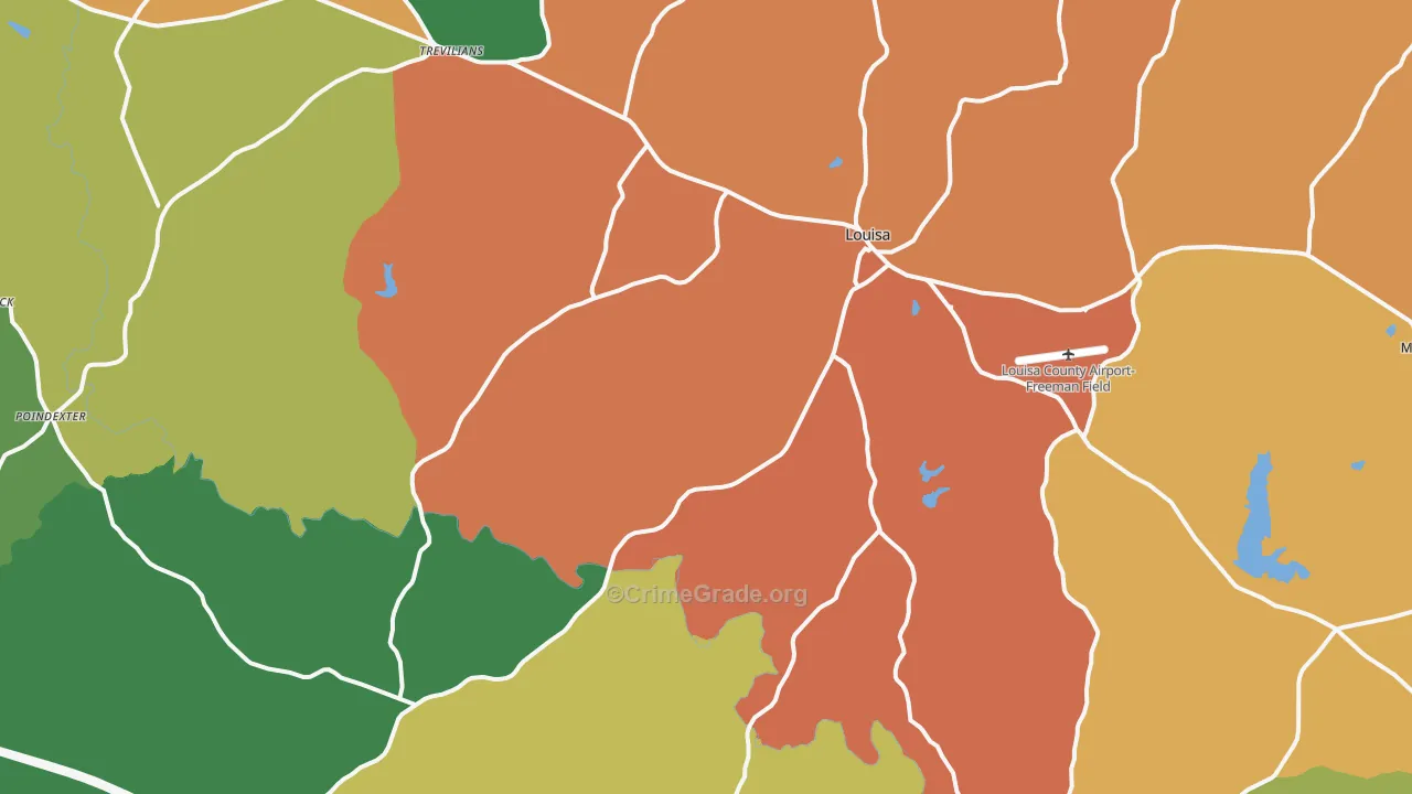 Louisa, VA Map of Assault Rates
