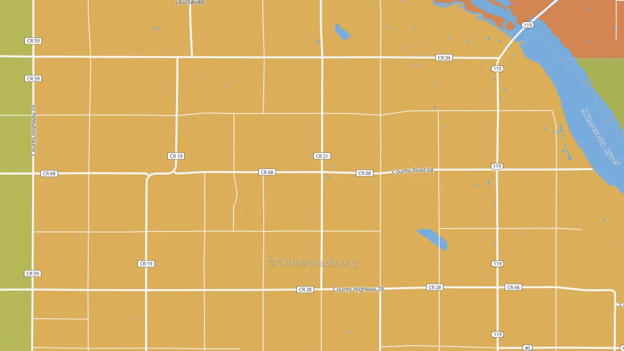 Louisburg, MN Map of Assault Rates