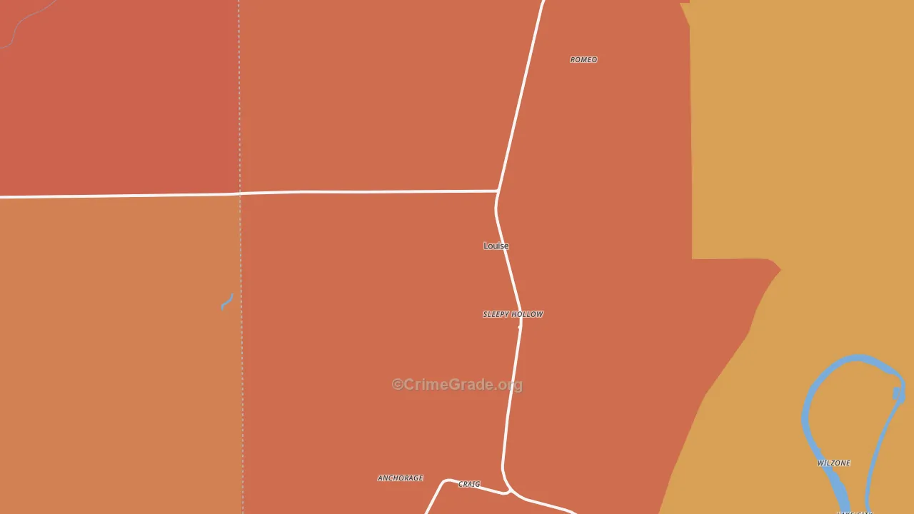 Louise, MS Map of Assault Rates