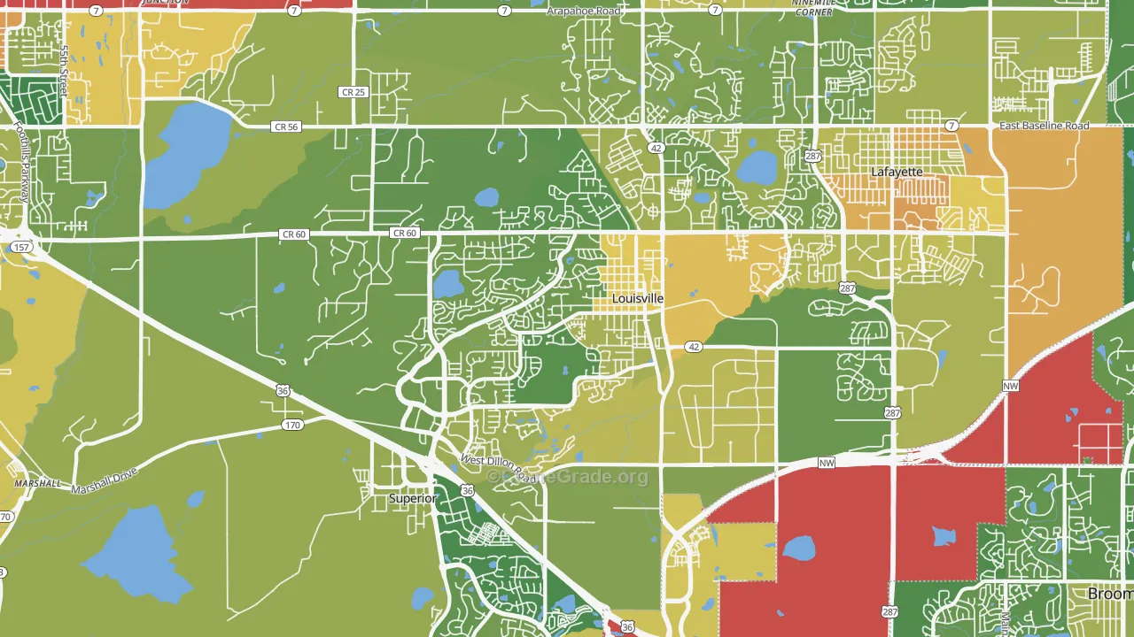 Louisville, CO Map of Assault Rates