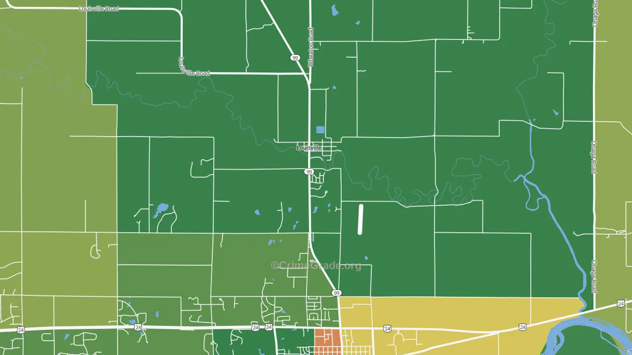 Louisville, KS Map of Assault Rates