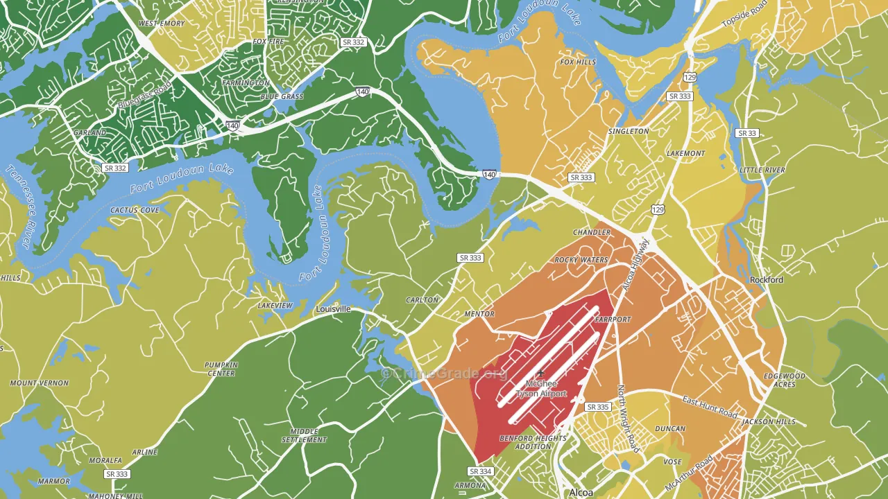 Louisville, TN Map of Assault Rates