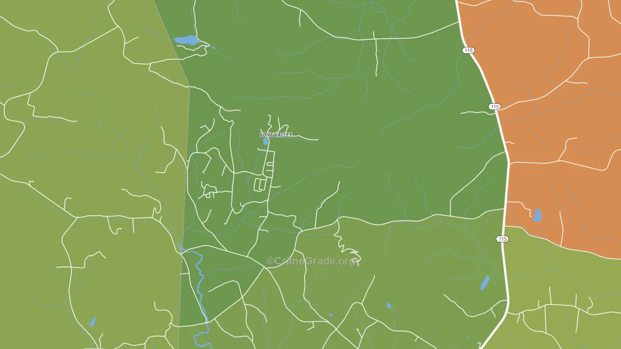Love Valley, NC Map of Assault Rates
