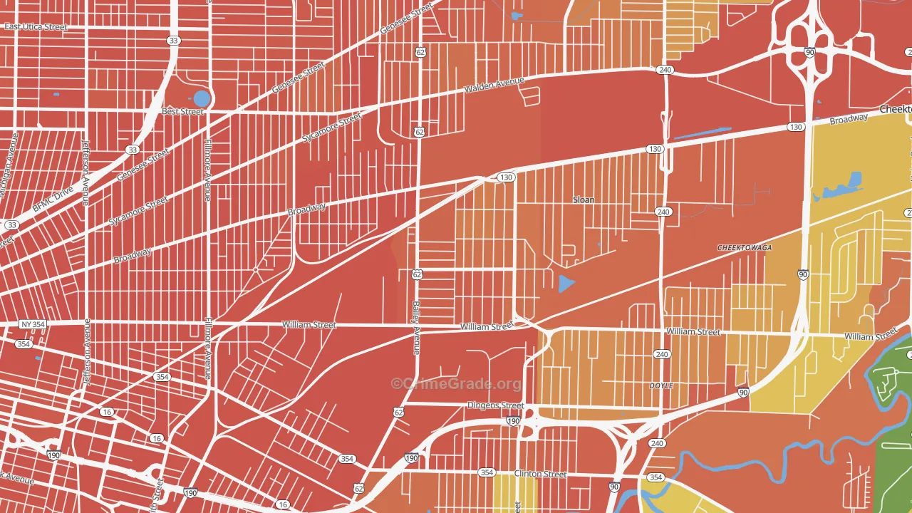 Lovejoy, Buffalo, NY Map of Assault Rates