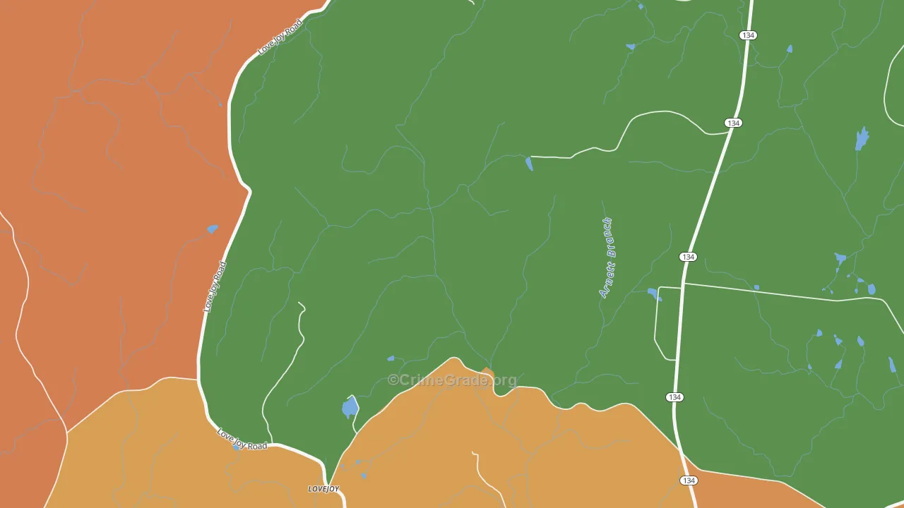 Lovejoy, NC Map of Assault Rates