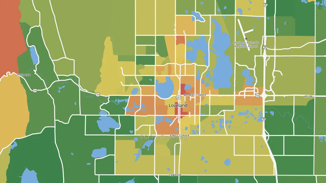 Loveland, CO Map of Assault Rates