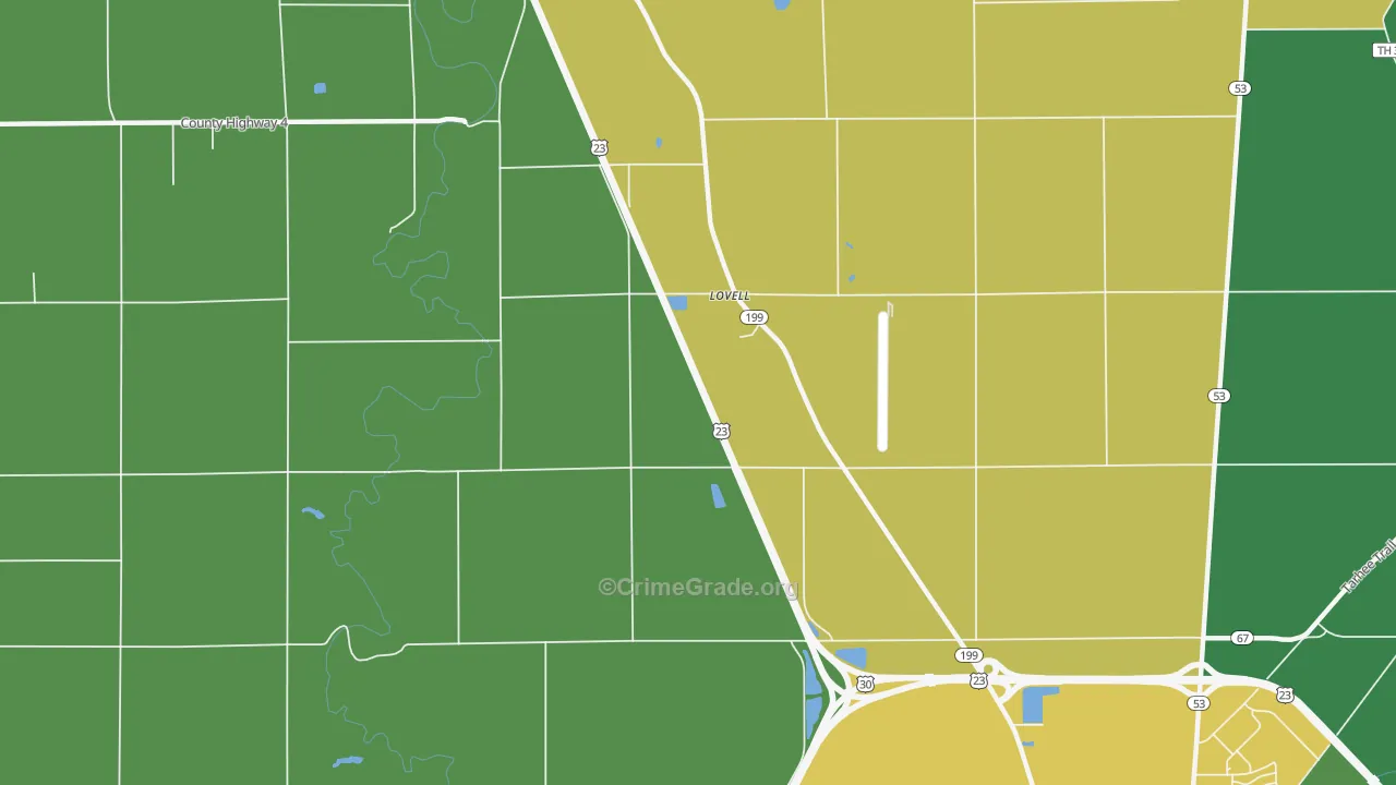 Lovell, OH Map of Assault Rates