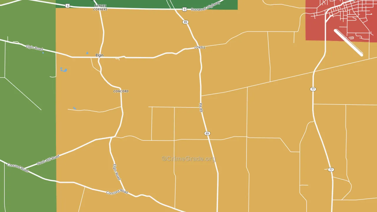 Lovell, PA Map of Assault Rates
