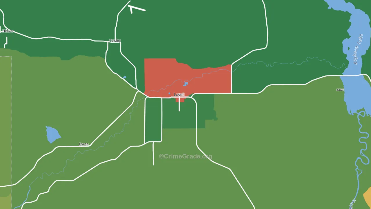 Lovell, WY Map of Assault Rates