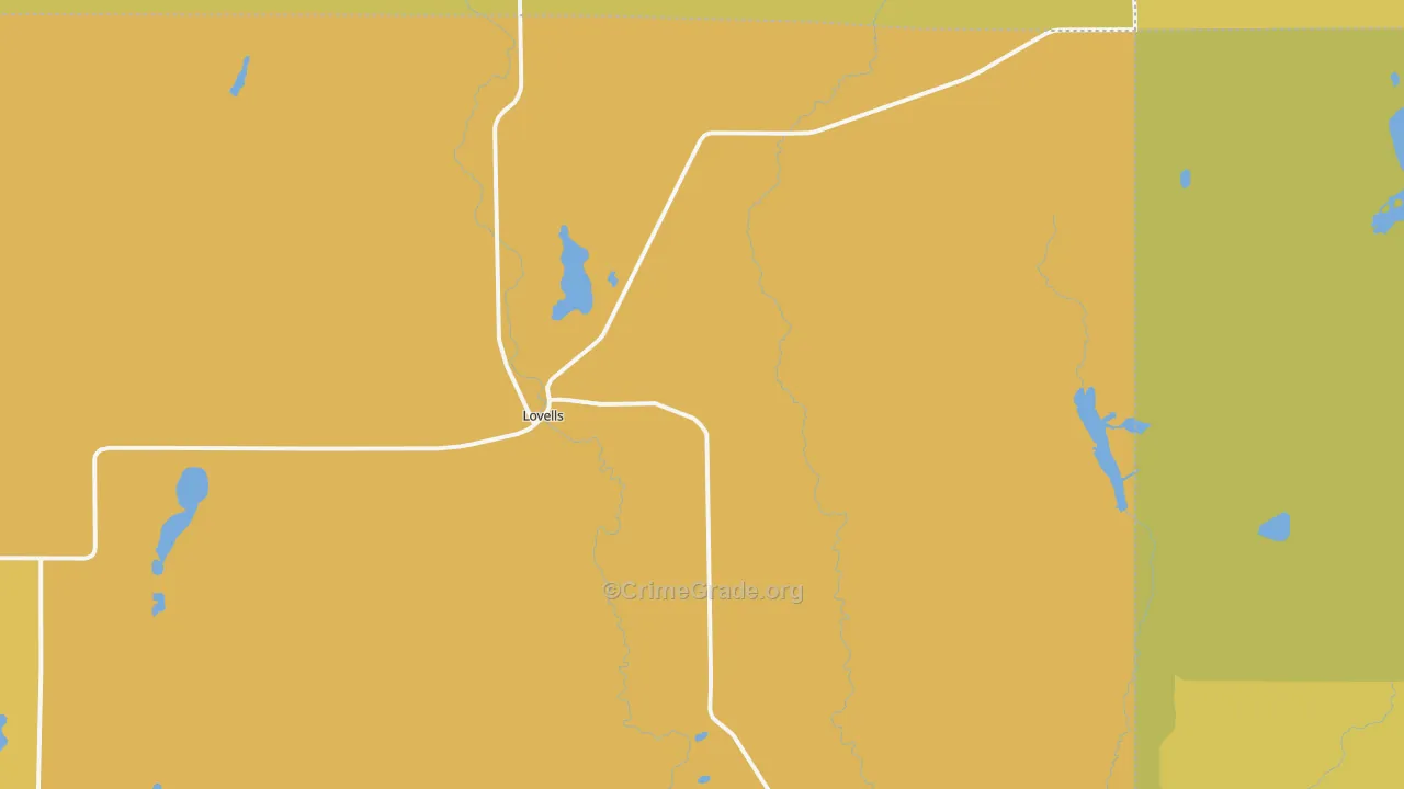 Lovells, MI Map of Assault Rates
